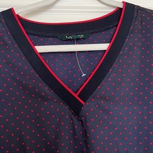 Lauren navy and red shirt